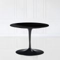 Tavolino Tulip Eero Saarinen H 39 Ovale in Laminato Liquido Nero Made in Italy - Scarlet