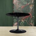 Tavolino Tulip Eero Saarinen H 41 con Piano Rotondo in Marmo Nero Marquinia - Scarlet