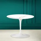Tavolino Tulip Eero Saarinen H 41 in Ceramica Calacatta Michelangelo  Viadurini