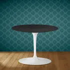 Tavolino Tulip Eero Saarinen H 41 in Ceramica Domoos Made in Italy - Scarlet Viadurini