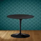 Tavolino Tulip Eero Saarinen H 41 in Ceramica Domoos Made in Italy - Scarlet Viadurini
