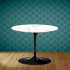 Tavolino Tulip Eero Saarinen H 41 in Ceramica Entzo Made in Italy - Scarlet Viadurini
