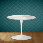 Tavolino Tulip Eero Saarinen H 41 in Ceramica Lucid Made in Italy - Scarlet Viadurini