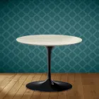 Tavolino Tulip Eero Saarinen H 41 in Ceramica Marmorio Made in Italy - Scarlet Viadurini