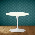 Tavolino Tulip Eero Saarinen H 41 in Ceramica Moonè Made in Italy - Scarlet Viadurini