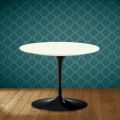 Tavolino Tulip Eero Saarinen H 41 in Ceramica Moonè Made in Italy - Scarlet