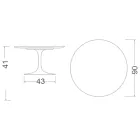 Tavolino Tulip Eero Saarinen H 41 in Ceramica Morpheus Made in Italy - Scarlet Viadurini