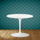 Tavolino Tulip Eero Saarinen H 41 in Ceramica Rem Made in Italy - Scarlet Viadurini