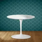 Tavolino Tulip Eero Saarinen H 41 in Ceramica Salina Made in Italy - Scarlet Viadurini