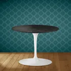 Tavolino Tulip Eero Saarinen H 41 in Ceramica Somnia Made in Italy - Scarlet Viadurini