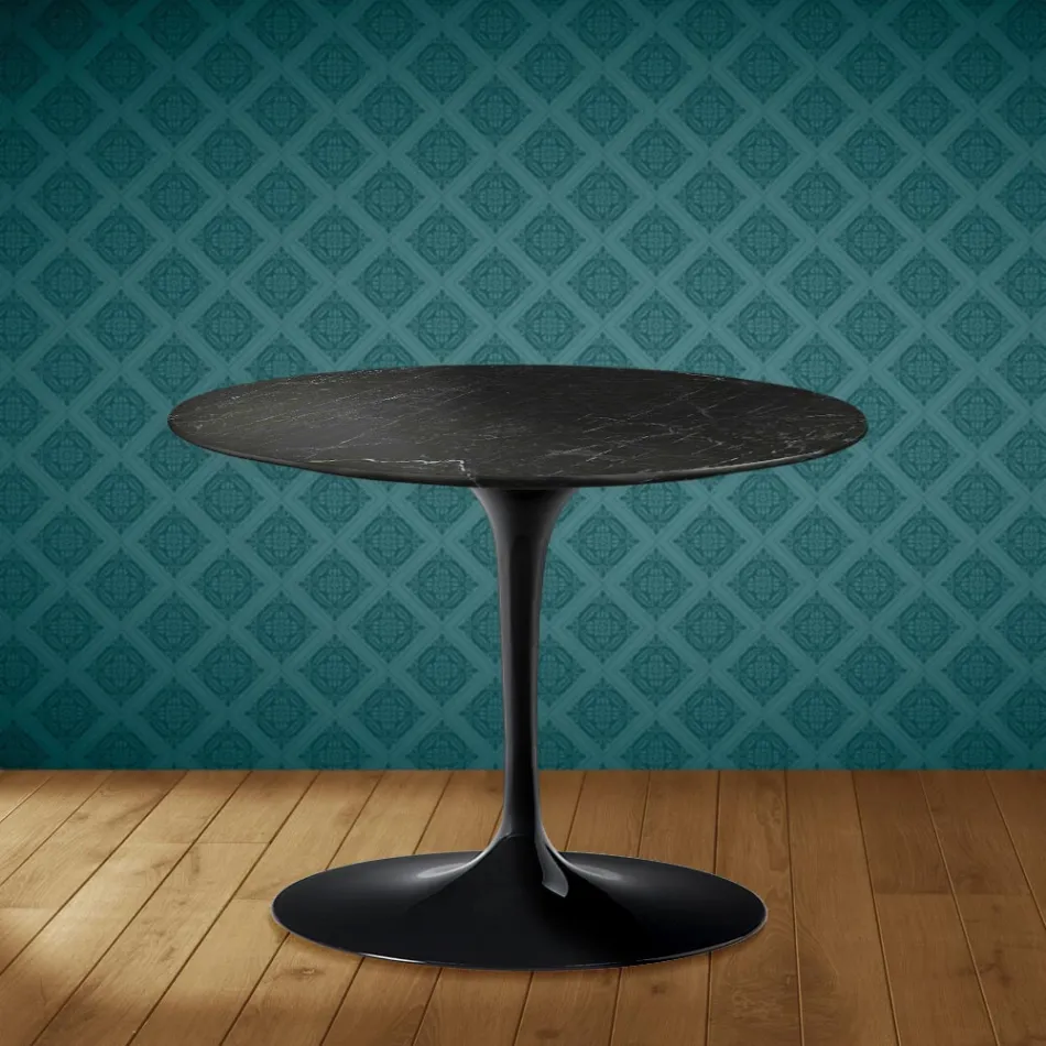 Tavolino Tulip Eero Saarinen H 41 in Ceramica Somnia Made in Italy - Scarlet Viadurini