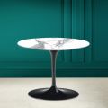 Tavolino Tulip Eero Saarinen H 41 in Ceramica Statuario Altissimo Made in Italy - Scarlet