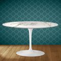 Tavolino Tulip Eero Saarinen H 41 Ovale in Ceramica Aura 22 Made in Italy - Scarlet