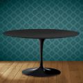 Tavolino Tulip Eero Saarinen H 41 Ovale in Ceramica Domoos Made in Italy - Scarlet