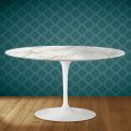 Tavolino Tulip Eero Saarinen H 41 Ovale in Ceramica Lucid Made in Italy - Scarlet