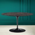 Tavolino Tulip Eero Saarinen H 41 Ovale in Ceramica Noir Desire Made in Italy - Scarlet