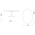 Tavolino Tulip Eero Saarinen H 41 Ovale in Ceramica Pietra Grey Made in Italy - Scarlet Viadurini