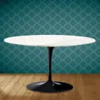 Tavolino Tulip Eero Saarinen H 41 Ovale in Ceramica Rem Made in Italy - Scarlet Viadurini