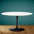 Tavolino Tulip Eero Saarinen H 41 Ovale in Ceramica Rem Made in Italy - Scarlet
