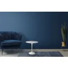 Tavolino Tulip Eero Saarinen H 52 in Laminato Liquido Bianco Made in Italy - Scarlet Viadurini