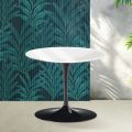 Tavolino Tulip Saarinen H 39 cm in Ceramica Florim Bianco Lucido - Scarlet