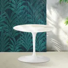 Tavolino Tulip Saarinen H 39 cm in Ceramica Florim Calacatta Gold Lucido - Scarlet Viadurini