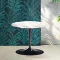 Tavolino Tulip Saarinen H 39 cm in Ceramica Florim Statuario Lucido - Scarlet