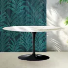 Tavolino Tulip Saarinen H 41 cm in Ceramica Florim Calacatta Gold Lucido - Scarlet Viadurini