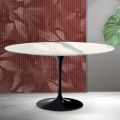 Tavolino Tulip Saarinen H 41 cm in Ceramica Florim Statuario Opaco - Scarlet
