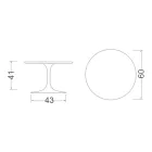 Tavolino Tulip Saarinen H 41 con Piano in Laminato Liquido Bianco Made in Italy - Scarlet Viadurini