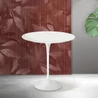 Tavolino Tulip Saarinen H 52 cm in Ceramica Florim Bianca Opaca - Scarlet Viadurini