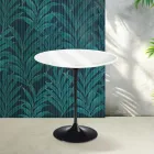 Tavolino Tulip Saarinen H 52 cm in Ceramica Florim Bianco Lucido - Scarlet Viadurini