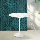 Tavolino Tulip Saarinen H 52 cm in Ceramica Florim Bianco Lucido - Scarlet Viadurini