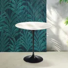 Tavolino Tulip Saarinen H 52 cm in Ceramica Florim Calacatta Gold Lucido - Scarlet Viadurini
