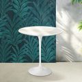 Tavolino Tulip Saarinen H 52 cm in Ceramica Florim Calacatta Gold Lucido - Scarlet