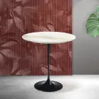 Tavolino Tulip Saarinen H 52 cm in Ceramica Florim Calacatta Gold Opaco - Scarlet Viadurini