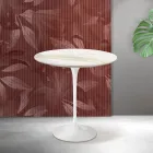 Tavolino Tulip Saarinen H 52 cm in Ceramica Florim Calacatta Gold Opaco - Scarlet Viadurini