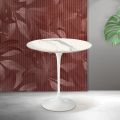 Tavolino Tulip Saarinen H 52 cm in Ceramica Florim Statuario Opaco - Scarlet