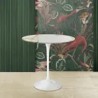 Tavolino Tulip Saarinen H 52 con Piano Ovale in Marmo Caracatta Oro Made in Italy - Scarlet Viadurini