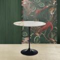 Tavolino Tulip Saarinen H 52 con Piano Ovale in Marmo Calacatta Oro Made in Italy - Scarlet