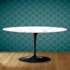 Tavolino Tulip Saarinen Ovale H 41 in Ceramica Entzo Made in Italy - Scarlet Viadurini