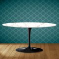 Tavolino Tulip Saarinen Ovale H 41 in Ceramica Entzo Made in Italy - Scarlet