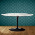 Tavolino Tulip Saarinen Ovale H 41 in Ceramica Lucid Made in Italy - Scarlet
