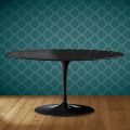 Tavolino Tulip Saarinen Ovale H 41 in Ceramica Somnia Made in Italy - Scarlet
