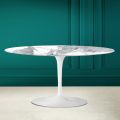Tavolino Tulip Saarinen Ovale H 41 in Statuario Altissimo Made in Italy - Scarlet