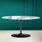 Tavolino Tulip Saarinen Ovale H 41 in Statuario Altissimo Made in Italy - Scarlet Viadurini