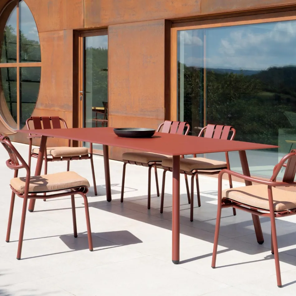 Tavolo 220x100 cm da Esterno in Alluminio di Diverse Finiture - Risplendente Viadurini
