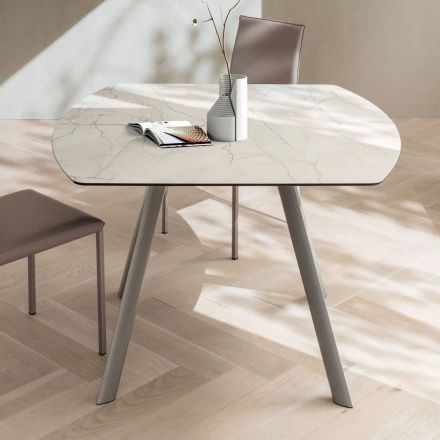Tavolo a Botte Allungabile a 170 cm in HPL Stratificato - Convivio Viadurini