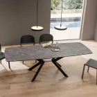 Tavolo a Botte Allungabile a 240 o 280 cm in HPL e Metallo - Presente Viadurini
