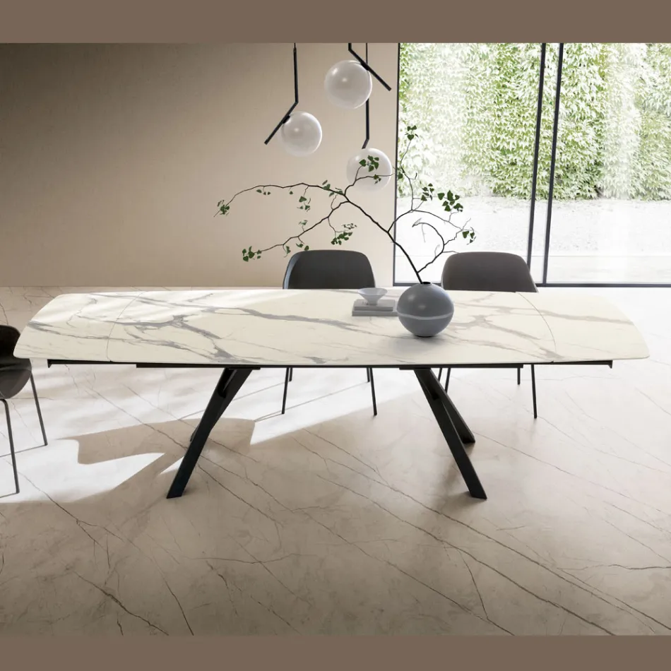 Tavolo a Botte Allungabile a 240 o 280 cm in HPL Stratificato - Dialogo Viadurini